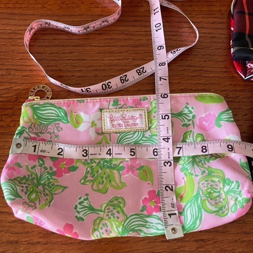 Lot of 4 Estée Lauder Lilly Pulitzer Red Blue Tartan New Makeup bags